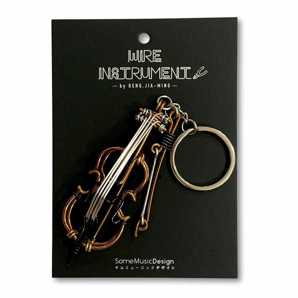 Some Music Design 楽器ワイヤーキーホルダー チェロ Wire Art
